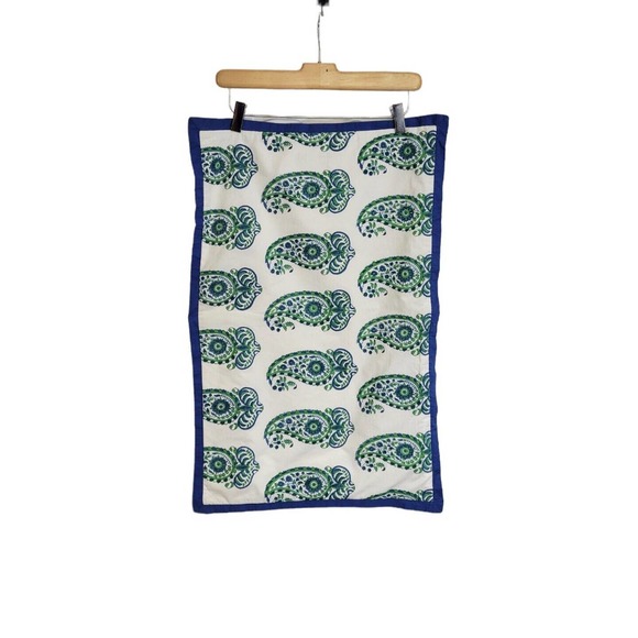 Pottery Barn Other - Pottery Barn Blue Green White Kumari Block Print Cotton 16"x26" Pillow Sham